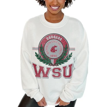 Women's Gameday Couture  White Washington State Cougars Hot Shot Fleece Pullover Sweatshirt