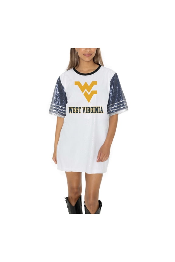 Women's Gameday Couture White West Virginia Mountaineers Full Sequin Jersey Dress