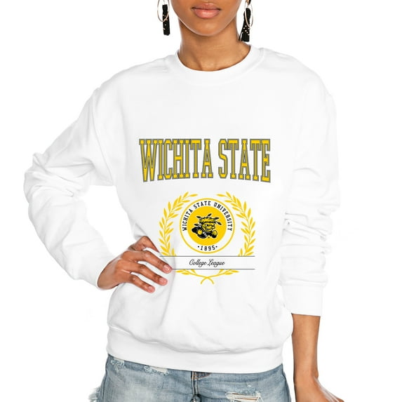 Women's Gameday Couture White Wichita State Shockers It's a Vibe Classic Fleece Crewneck Pullover Sweatshirt