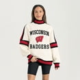 thumbnail image 1 of Women's Gameday Couture White Wisconsin Badgers Oversized Vivid Turtleneck Sweatshirt, 1 of 5