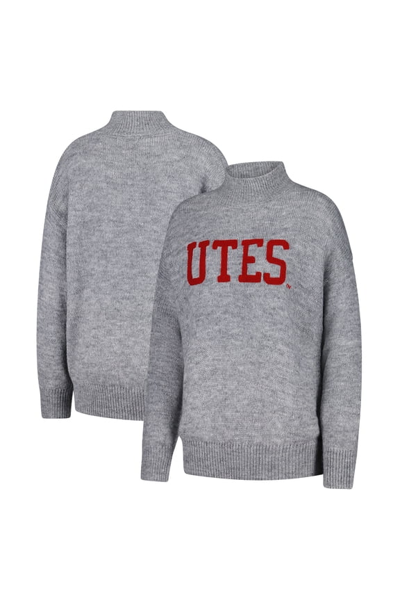 Women's Gameday Social Gray Utah Utes Oversized Varsity Sweater
