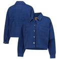 thumbnail image 1 of Women's Gameday Social Navy Michigan Wolverines Full-Button Cropped Shacket, 1 of 4