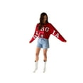 thumbnail image 1 of Women's Gameday Social Red Georgia Bulldogs Phipps Cropped Sweatshirt, 1 of 3