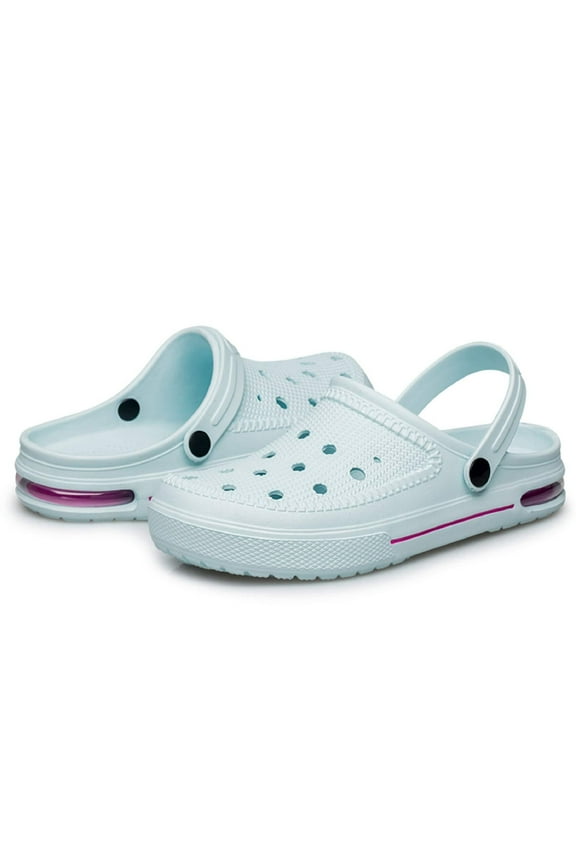 Women's Garden Clogs Beach Sandals Slippers Lightweight Slip on Water Shoes Light Blue