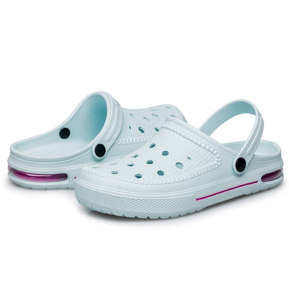 Women's Garden Clogs Beach Sandals Slippers Lightweight Slip on Water Shoes Light Blue