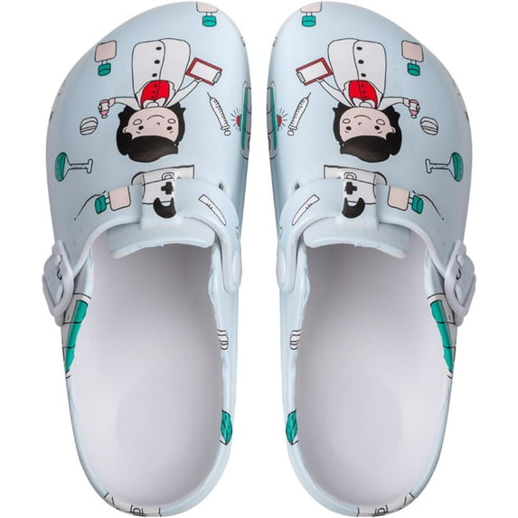 Women’s Garden Clogs EVA Slip On Comfort Shoes – Cute Printed Waterproof Mules for Nurses, Home, Outdoor, Kitchen, Work – Lightweight Non-Slip Foam Clogs