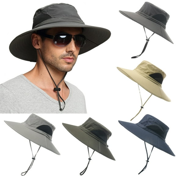 Women's Gardening Sun Hat Wide Brim Beach Sun Protection Breathable Cotton Summer Sun Hat with Folding Brim/Light Grey