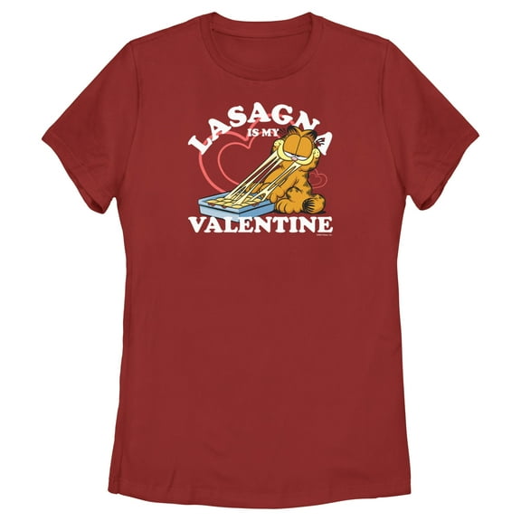 Women's Garfield Lasagna is My Valentine  Graphic T-Shirt