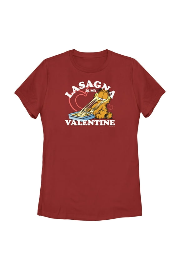 Women's Garfield Lasagna is My Valentine  Graphic T-Shirt