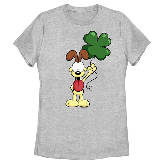 Women's Garfield St. Patrick's Day Odie Shamrock Balloon Graphic T-Shirt
