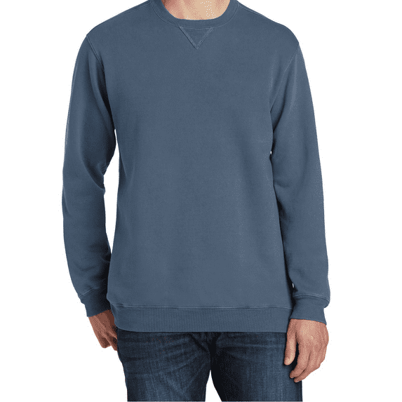 Women's Garment-Dyed Crewneck Sweatshirt Soft Cotton-Poly Fleece Beach Wash PC098