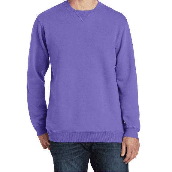 Women's Garment-Dyed Crewneck Sweatshirt Soft Cotton-Poly Fleece Beach Wash PC098