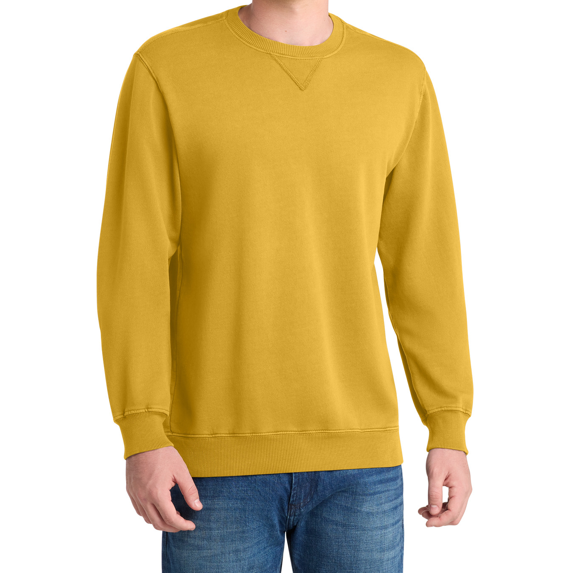 Women's Garment-Dyed Crewneck Sweatshirt Soft Cotton-Poly Fleece Beach Wash PC098