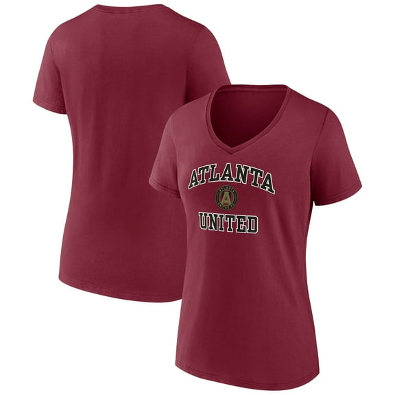 Women's Garnet Atlanta United FC Heart and Soul V-Neck T-Shirt