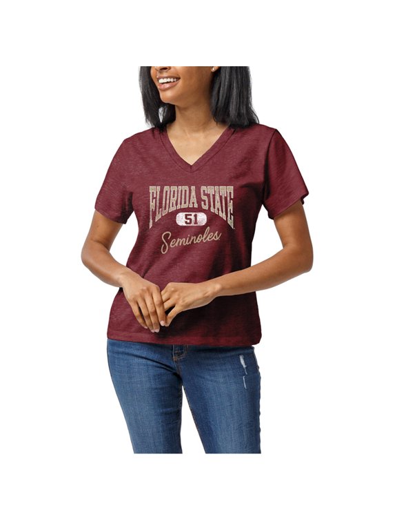 Women's Garnet Florida State Seminoles Intramural Tri-Blend Boyfriend V-Neck T-Shirt