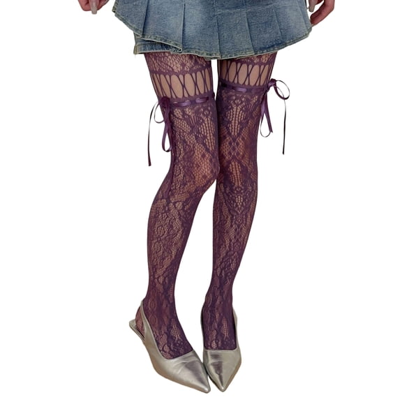 Women's Garter Belt Tights Patterned Fishnets Thigh High Stockings Tights High Waist Pantyhose Suspender Pantyhose Gifts