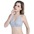 thumbnail image 1 of Women's Gathered Anti-Sagging Sleep Underwear Front Cross Nursing Bra, 1 of 1