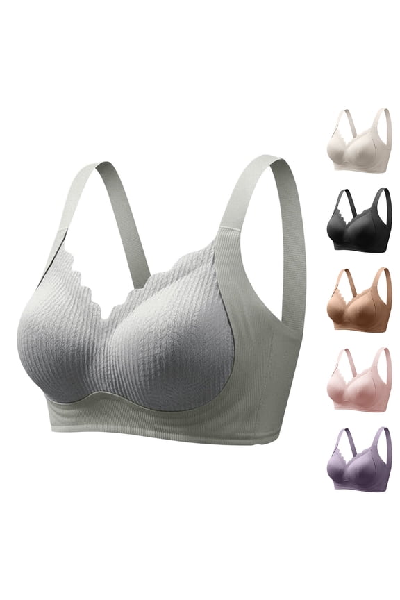 Women's Gathering Bra Minifies Full Bust Prevents Sagging Controls Underbust Green XXL