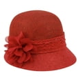 thumbnail image 1 of Women's Gatsby Linen Cloche Hat with Lace Band Flower, Purple, 1 of 15