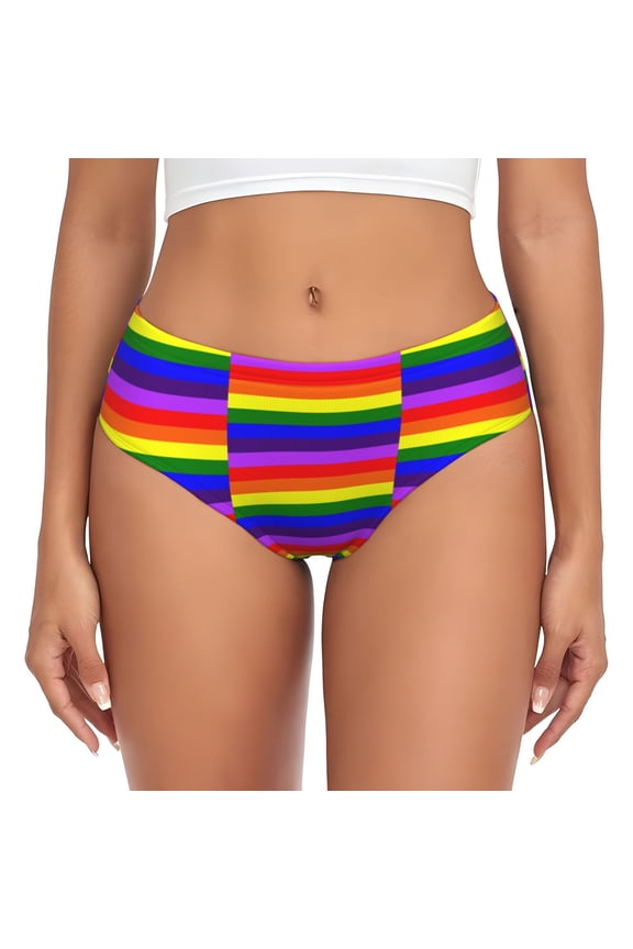 Women's Gay-Pride Flag Hipster Underwear 3D printed Bikini Panties Briefs Small