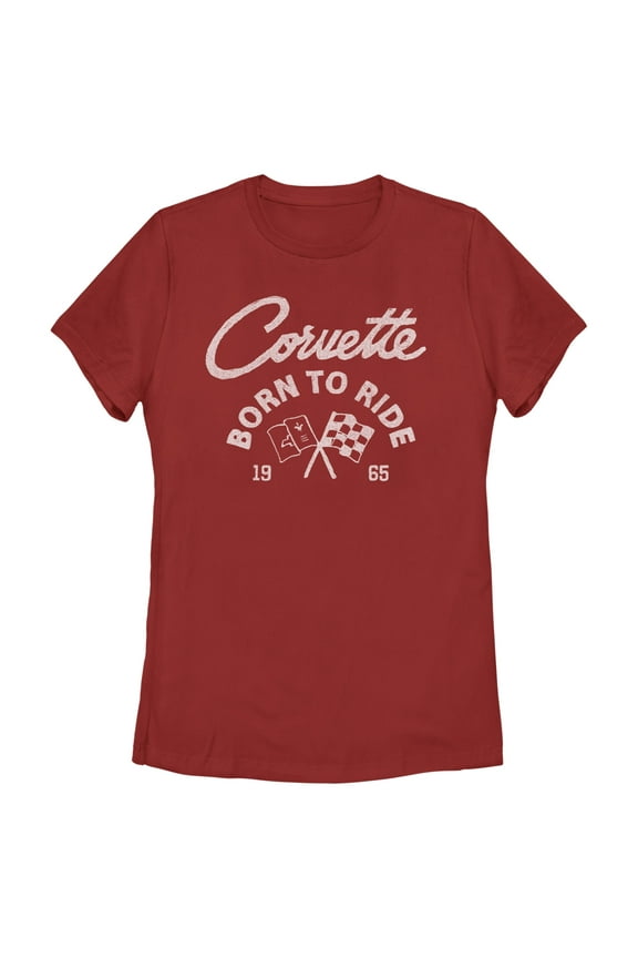 Women's General Motors Corvette Born to Ride  Graphic Tee Red Medium