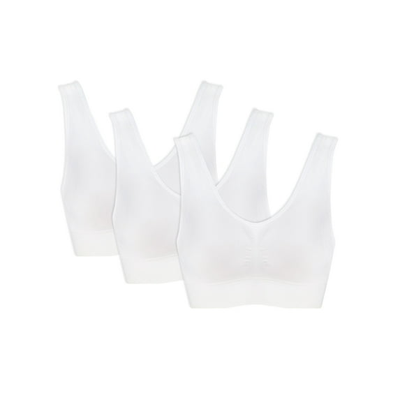 Women's Genie Bra Seamless 3-Pack - Solid Color Comfort Sports Bras