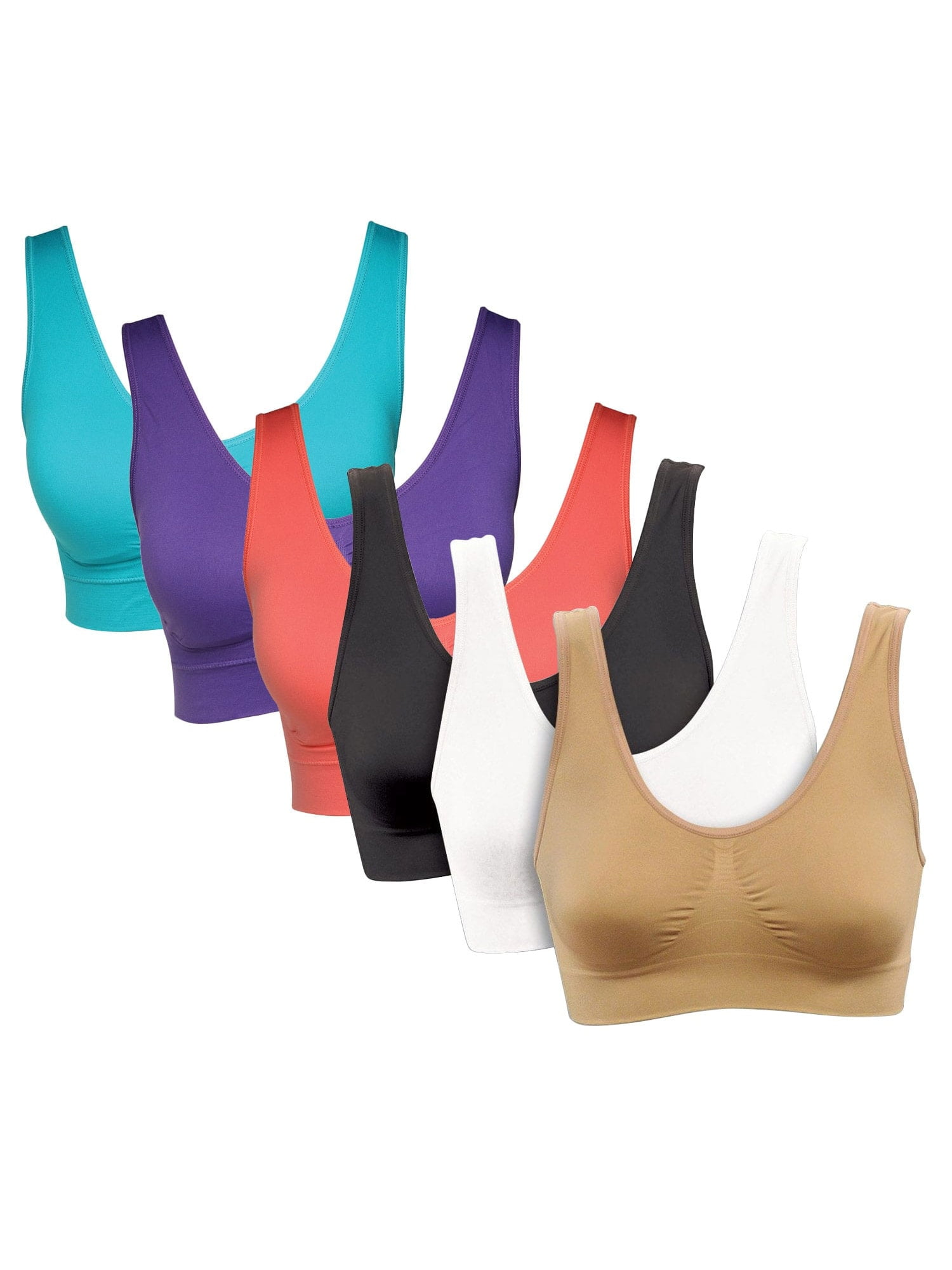 Genie Bra Womens 3 Pack - Wireless Bra for Women, Solid Color