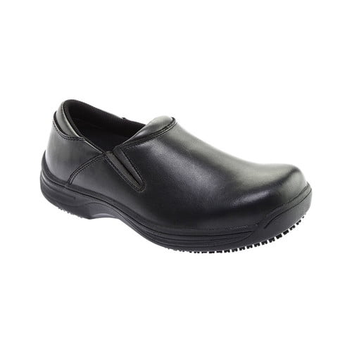 Women's black slip sales on work shoes