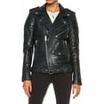 thumbnail image 1 of Women's Genuine Lambskin Leather Jacket Motorcycle Biker Leather Black Jacket W413, 1 of 4