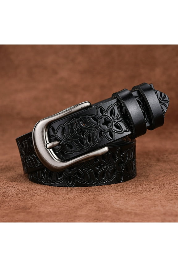 Women's Genuine Leather Belts Female Fashion Hollow Belt Vintage Waistband