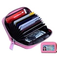 thumbnail image 1 of Women's Genuine Leather Credit Card Holder RFID Secure Spacious Cute Zipper Card Wallet Small Purse with ID Window, 1 of 6