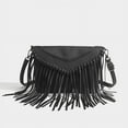 thumbnail image 1 of Women's Genuine Leather Crossbody Bag with Fringe Tassel, Multi-Pocket Envelope Purse with Adjustable Strap for Everyday Use, 1 of 6