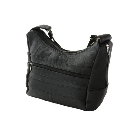 Women's Genuine Leather Purse Mid Size Multiple Pocket Shoulder Bag Handbag New