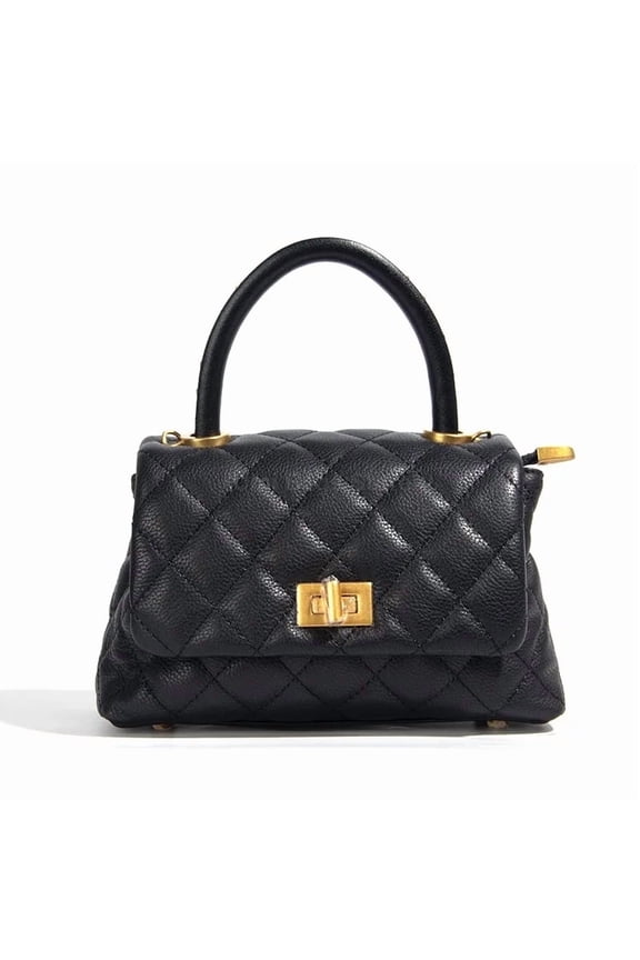 Women's Genuine Leather Quilted Handbag Purse gift for her