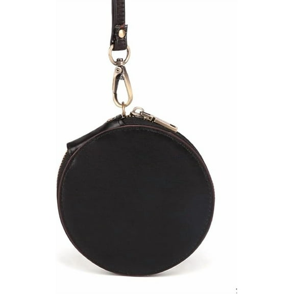Women's Genuine Leather Round Coin Purse Mini Pouch Change Wallet With Aipper Closure Cute Small Wallets Key Wallet