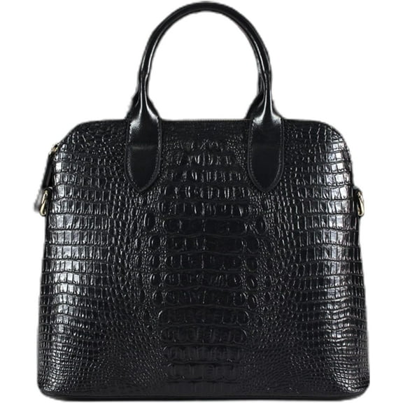 Women's Genuine Leather Shell Bag Fashion Crocodile Print Handbag Top Handle Satchel Ladies Work Travel Shoulder Bags