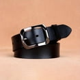 thumbnail image 1 of Women's Genuine Leather Versatile Wide Belt with Retro Black Embellishment for Jeans, 1 of 8