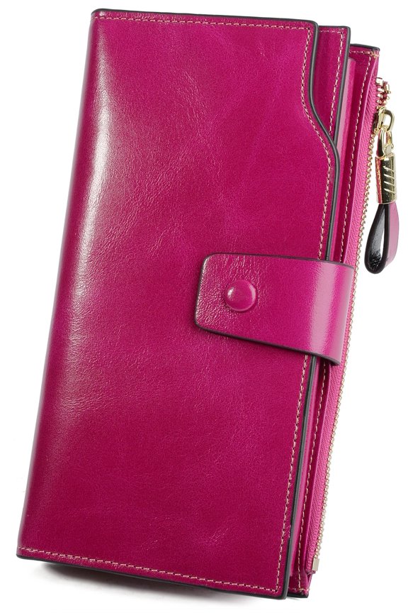 Women's Genuine Leather Wallet Rfid Blocking Multi Card Holder With Cell Phone Pocket Mothers Day Gifts