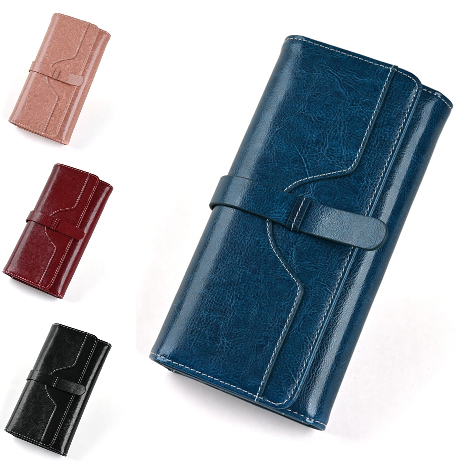 Women s Genuine Leather Wallets for Cards Coin Purse RFID Blocking Wallet for Women Black Walmart Business Supplies