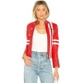 thumbnail image 1 of Women's Genuine Red Lambskin Leather Jacket Motorcycle Biker Slim fit Biker Jacket W443, 1 of 4