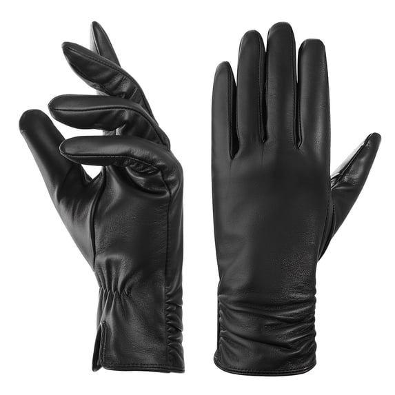 Women's Genuine Touchscreen Gloves - Lined Winter Warm Sheepskin Driving Gloves for Women, Perfect for Christmas Gift