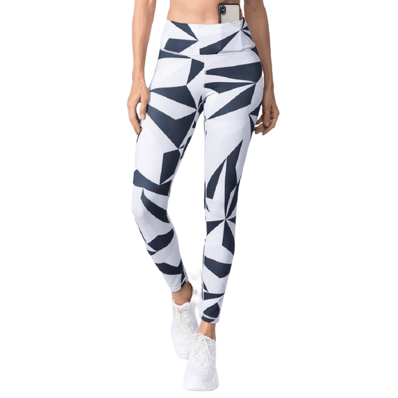 Women's Geometric/Art Printed Activewear Leggings - Geo Black/ White, M