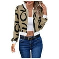 thumbnail image 1 of Women's Geometric Pattern Print Design Simple Long Sleeved Straight Casual Women's Jacket, 1 of 5