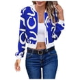thumbnail image 1 of Women's Geometric Pattern Print Design Simple Long Sleeved Straight Casual Women's Jacket, 1 of 5