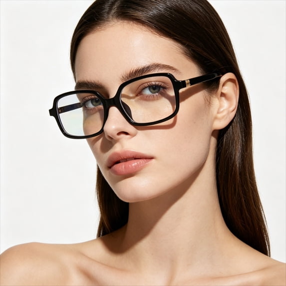 Women's Geometric Square Optical Glasses - Tortoiseshell Pill Shape ...