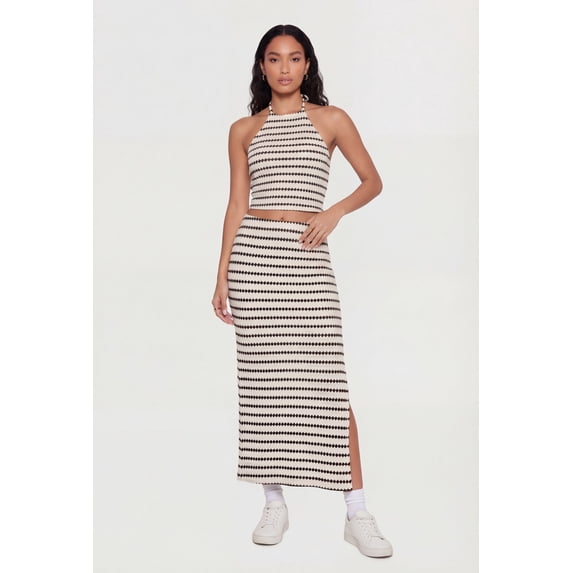 Women's Geometric Striped Maxi Skirt