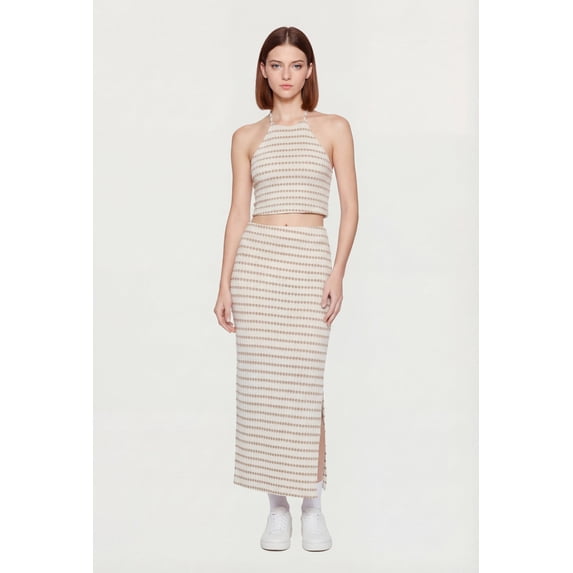 Women's Geometric Striped Maxi Skirt