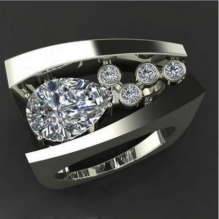Women's Geometric Three-dimensional Diamond Ring