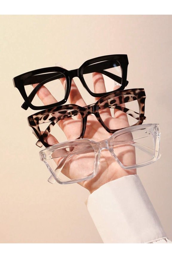Women's Geometric Transparent Full-Rim Fashion Glasses