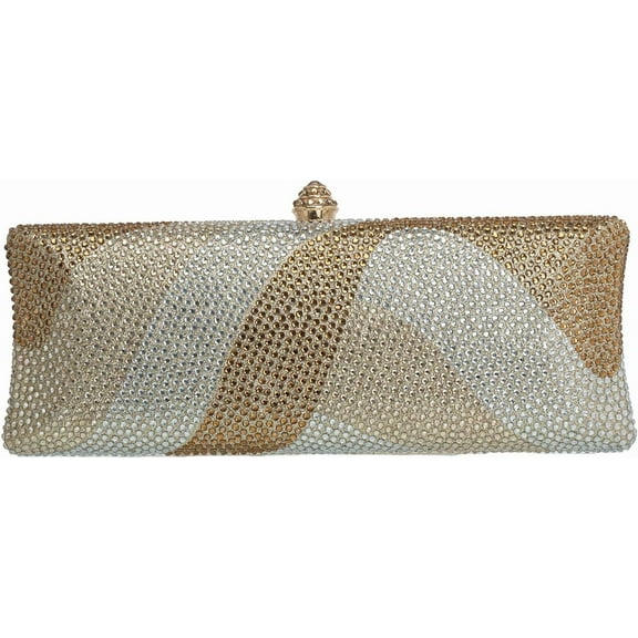 Women's Geometry Luxury Rhinestone Diamond Clutch Purse Crystal Chain Wedding Evening Handbag